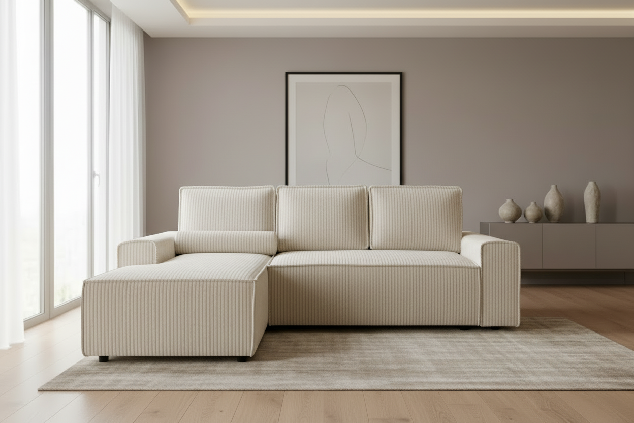 Domo Ecksofa in Tilia White