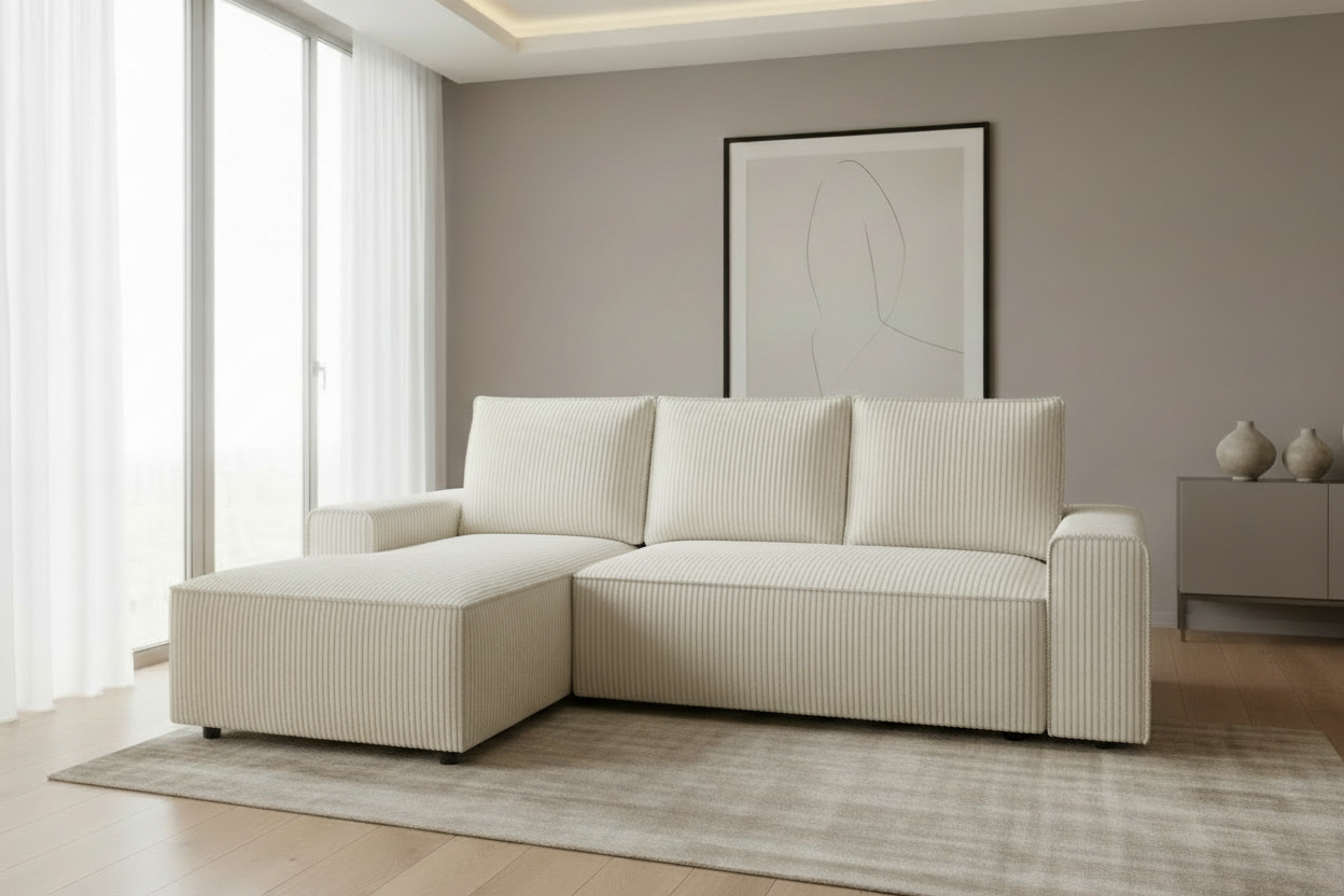 Domo Ecksofa Weiß Schräg