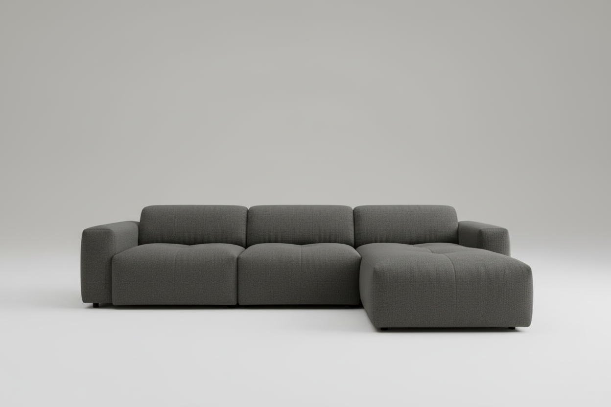 Dunkelgraues Sofa Frontansicht