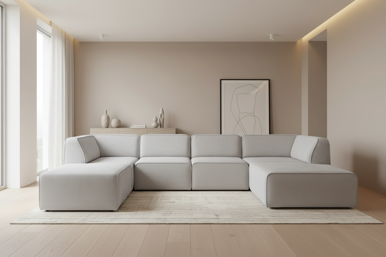 Designer Wohnlandschaft Hugg Modular in Bouclé