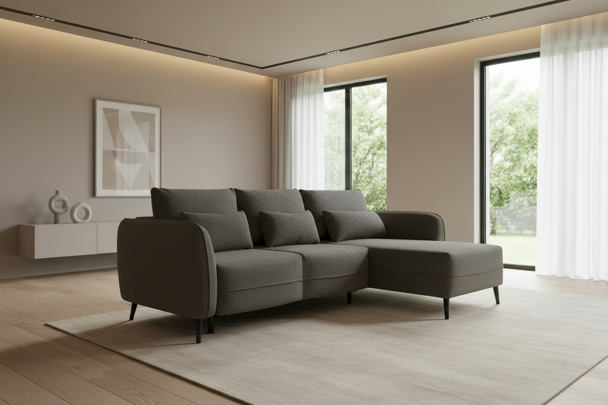 Elegy Ecksofa Anthrazit Schräg