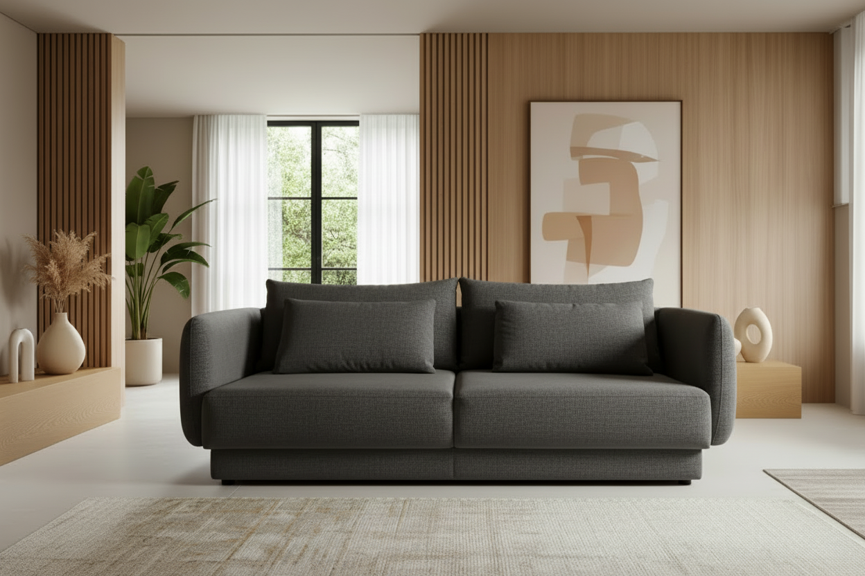 Evora Schlafsofa in Mossa 97 Anthrazit