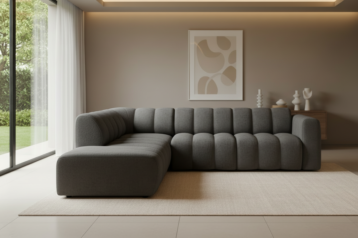 Frontalansicht Dunkelgrau ohne Kissen