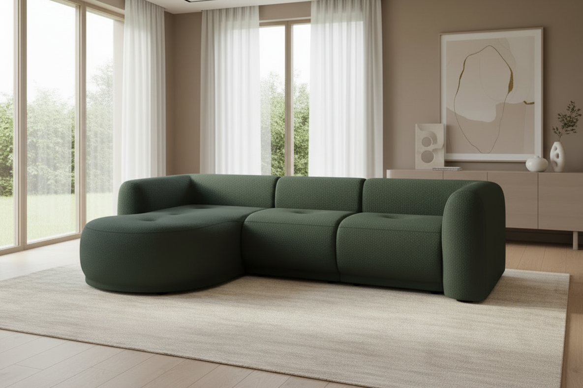 Designer Ecksofa Gio L modular in Bouclé