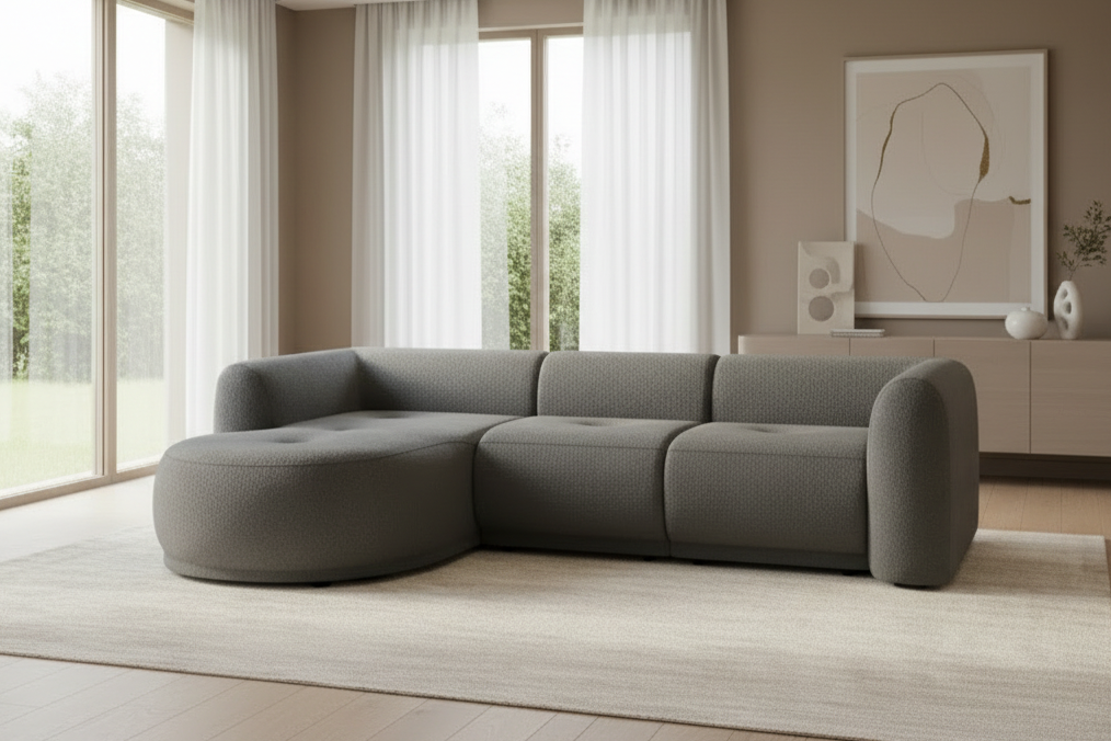 Designer Ecksofa Gio L modular in Bouclé