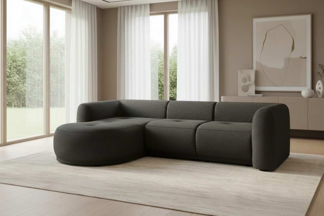 Designer Ecksofa Gio L modular in Bouclé