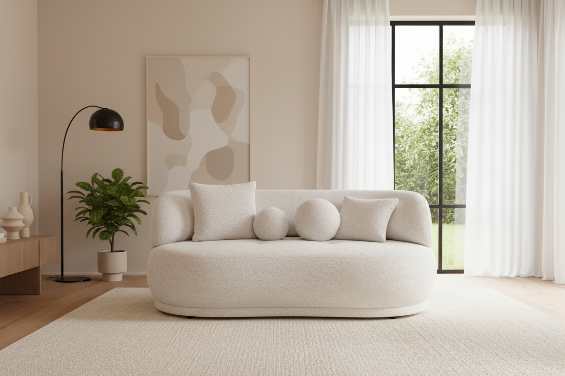 Designer Sofa Gio Mini 2‑Sitzer in Bouclé