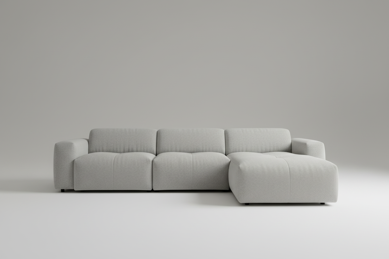 Hellgraues Sofa Frontansicht