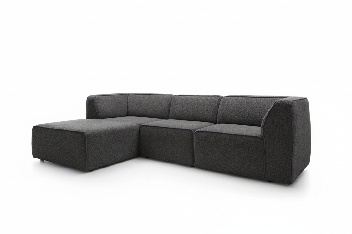 Designer Ecksofa Hugg II modular in Bouclé