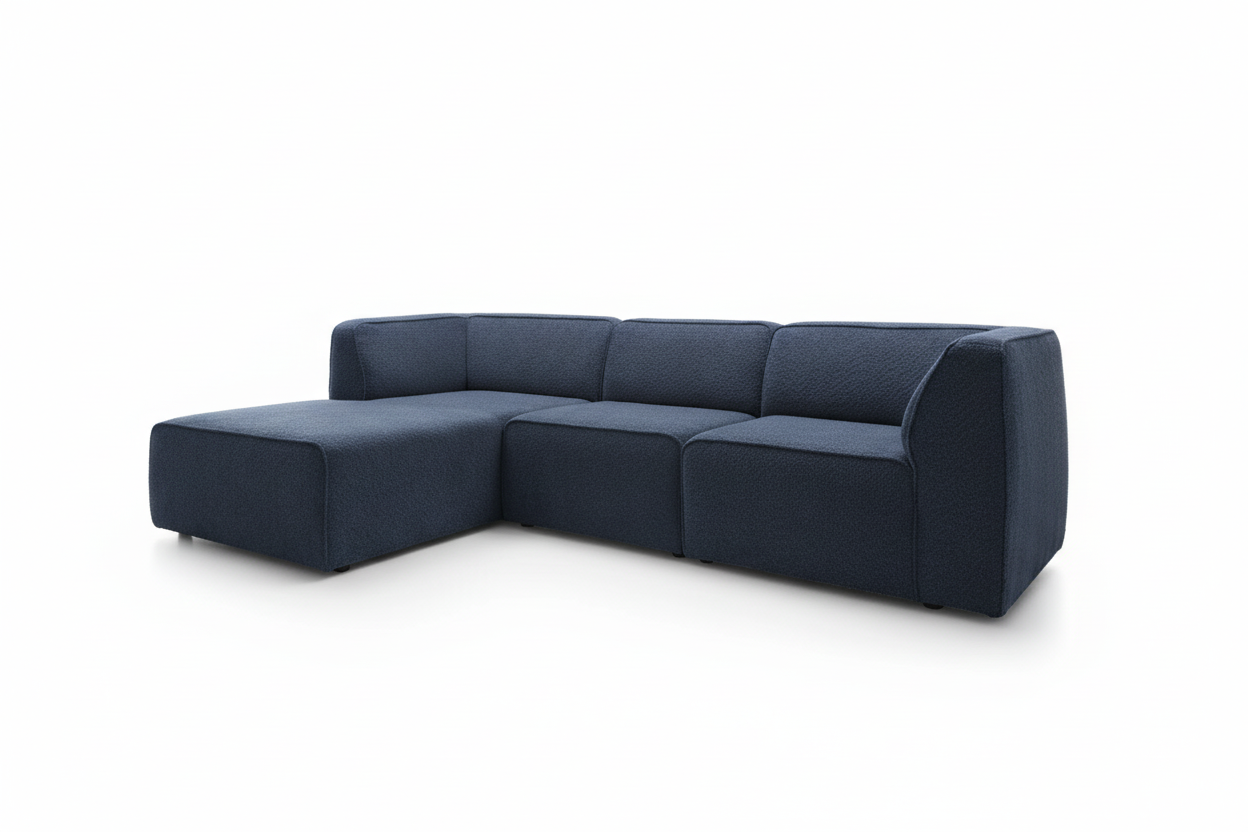 Hugg Ecksofa Deep Blue Schrägansicht