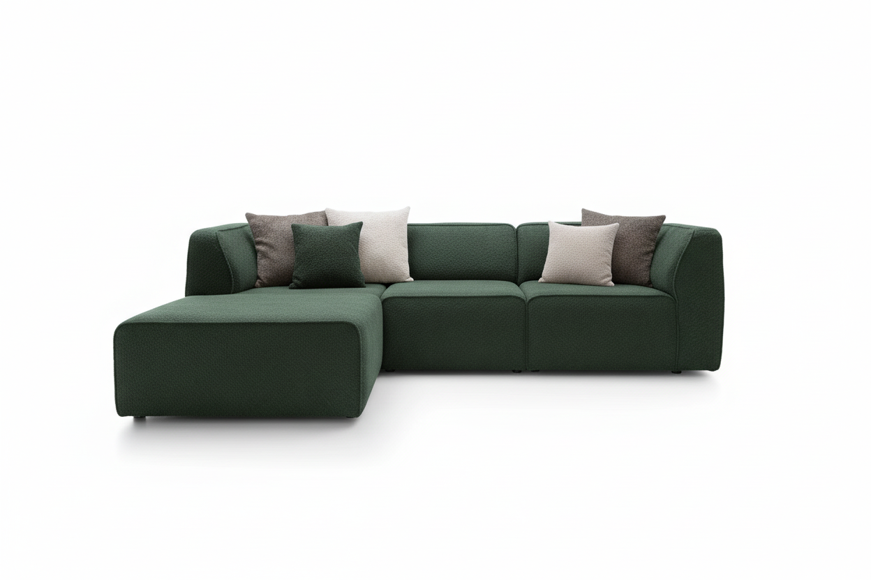 Hugg Ecksofa Green Frontalansicht