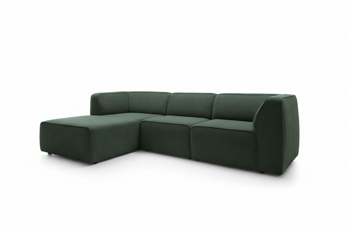 Designer Ecksofa Hugg II modular in Bouclé