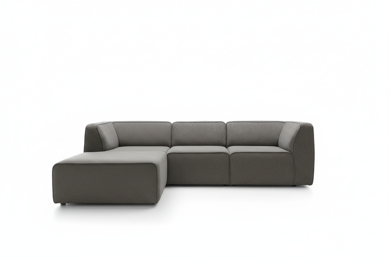 Hugg Ecksofa Grey Front korrekt