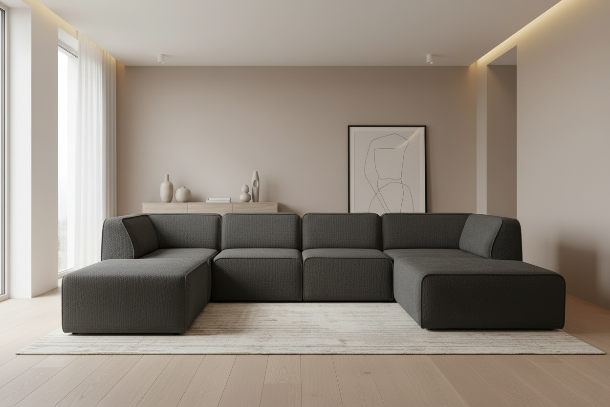 Designer Wohnlandschaft Hugg Modular in Bouclé