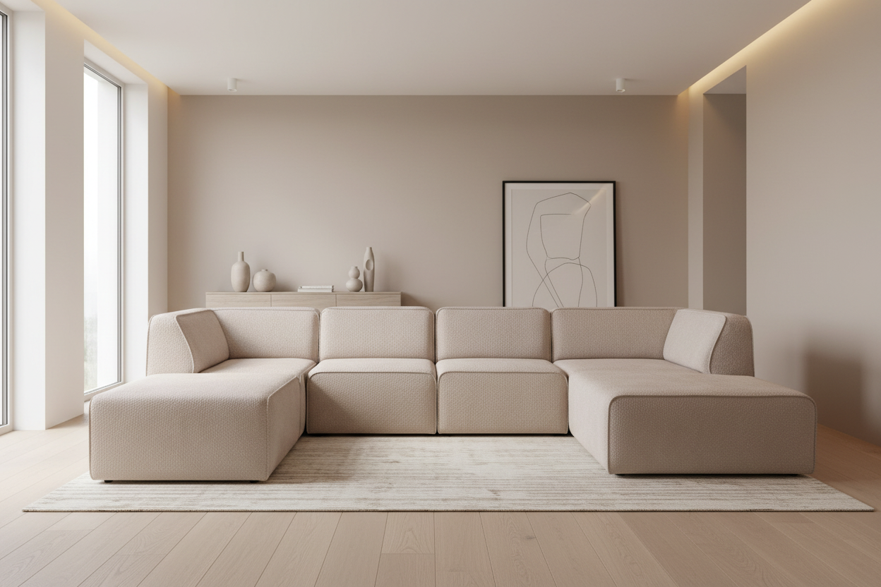 Designer Wohnlandschaft Hugg Modular in Bouclé