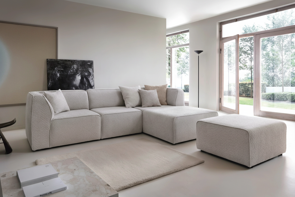 Hugg II Ecksofa in Hellgrau