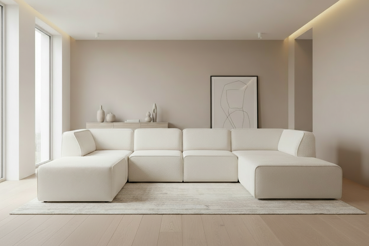 Designer Wohnlandschaft Hugg Modular in Bouclé