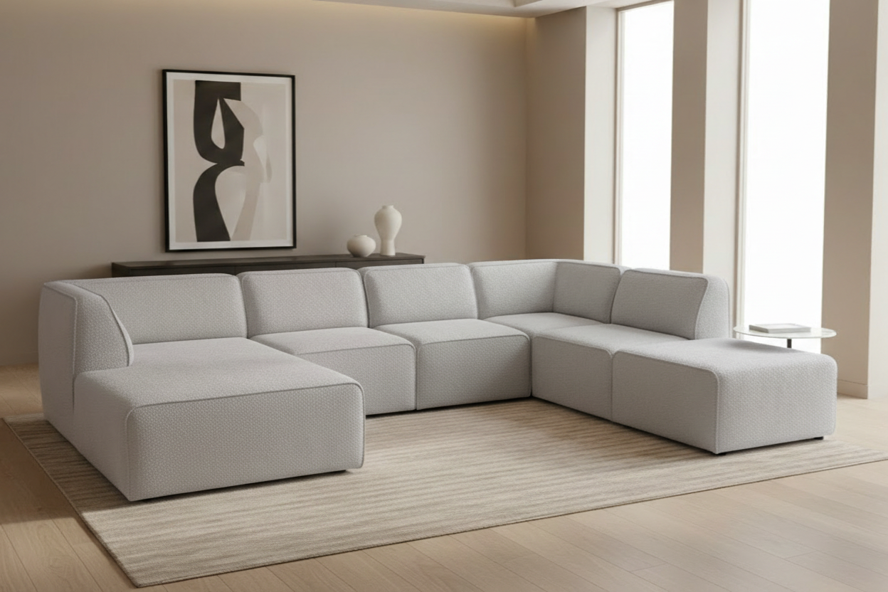 Hugg Modular Hellgrau Schrägansicht