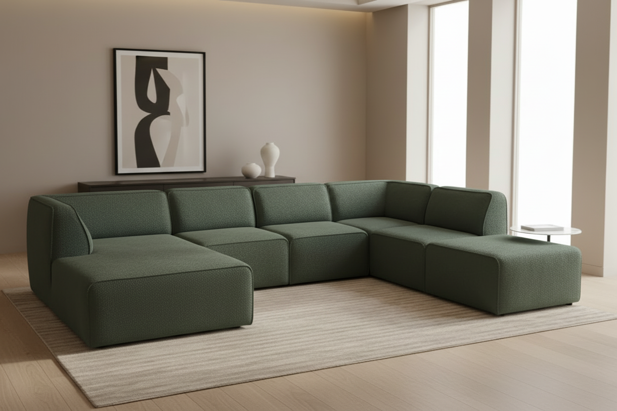 Hugg Modular Olivgrün Schrägansicht