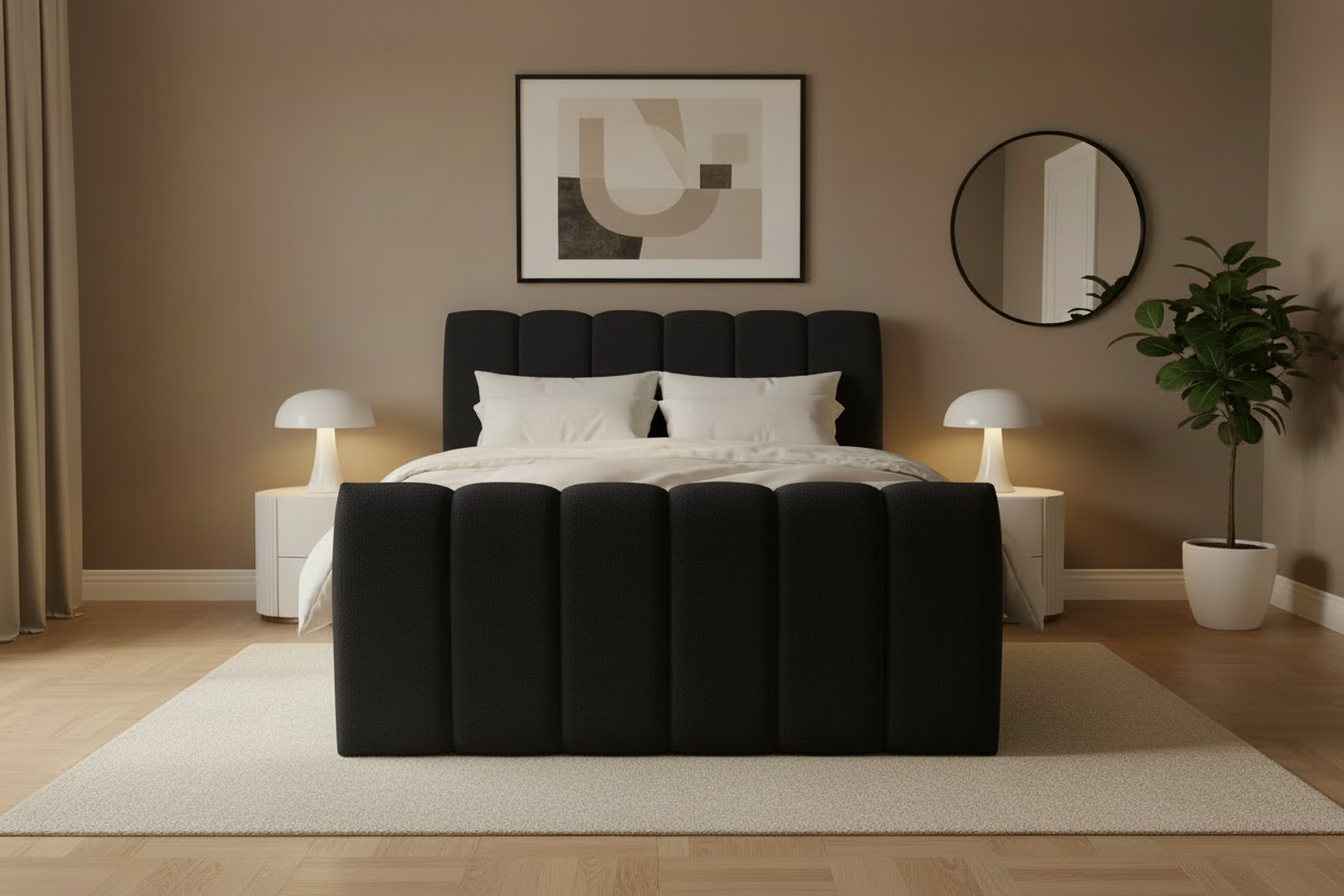 Designer Boxspringbett Chloe Chenille mit Stauraum