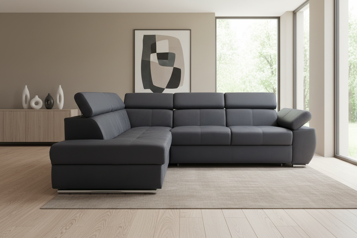 Loco Ecksofa Anthrazit - Frontalansicht