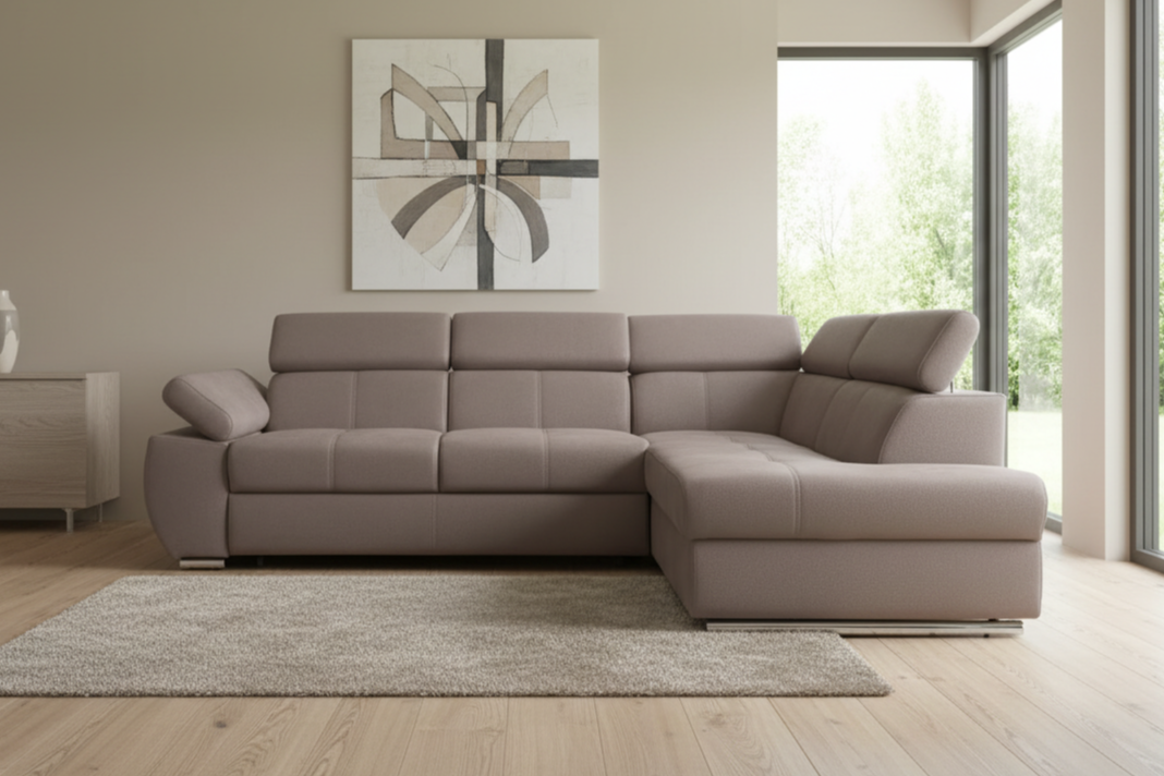 Designer Ecksofa Lizbona II mit Schlaffunktion & Bettkasten in Samt
