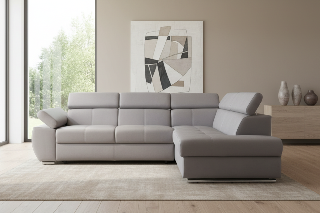 Designer Ecksofa Lizbona II mit Schlaffunktion & Bettkasten in Samt