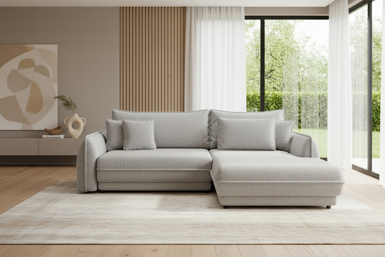 Mojave I Ecksofa in Modesto Hellgrau