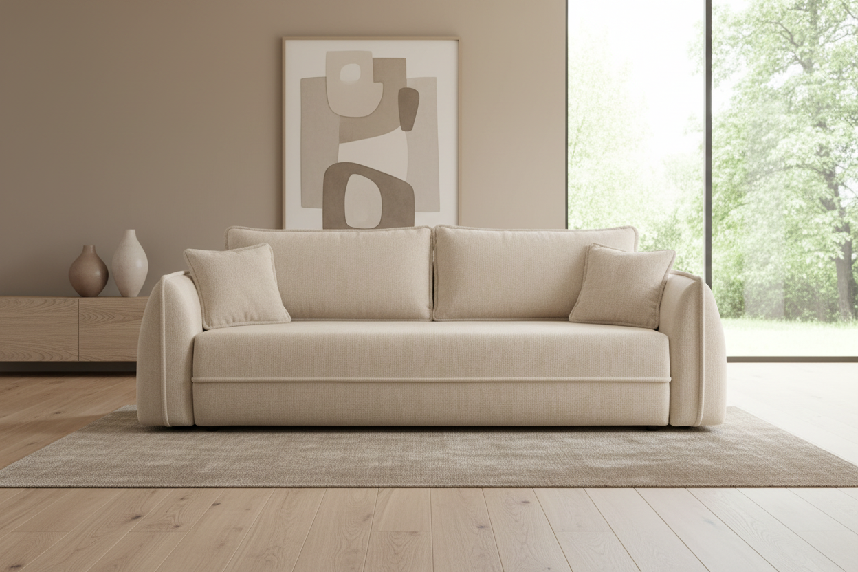 Momo Sofa Creme - Frontalansicht