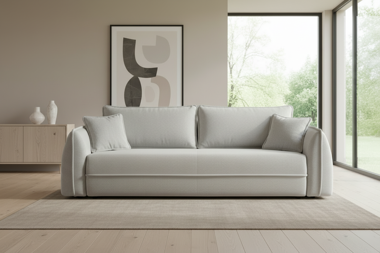 Momo Sofa Hellgrau - Frontalansicht