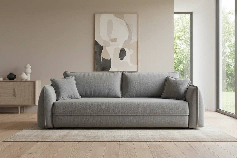 Designer Sofa Moho mit Schlaf- und Klappfunktion in Stoff