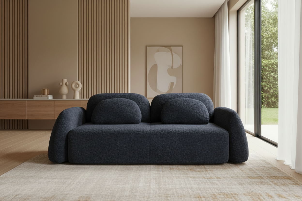 Monsoon Sofa in Dunkelblau Bouclé