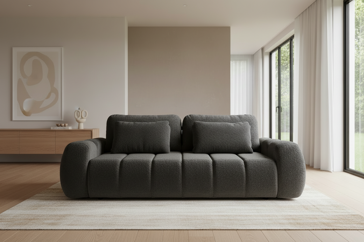Mooma Sofa in Anthrazit Bouclé
