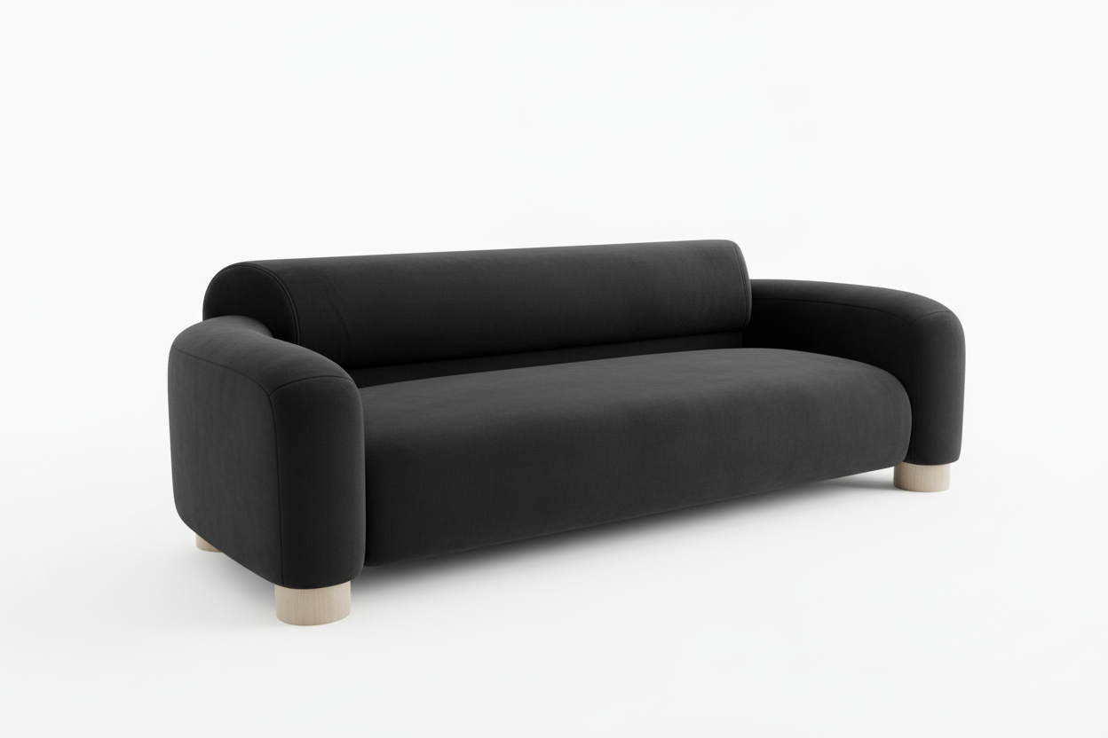 Path Sofa Schrägansicht Schwarz