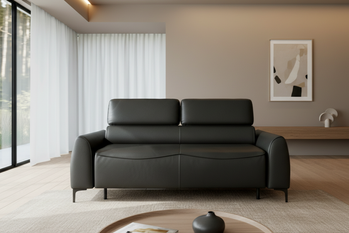 Sofa Monza mit Schlaf- und Klappfunktion in Kunstleder