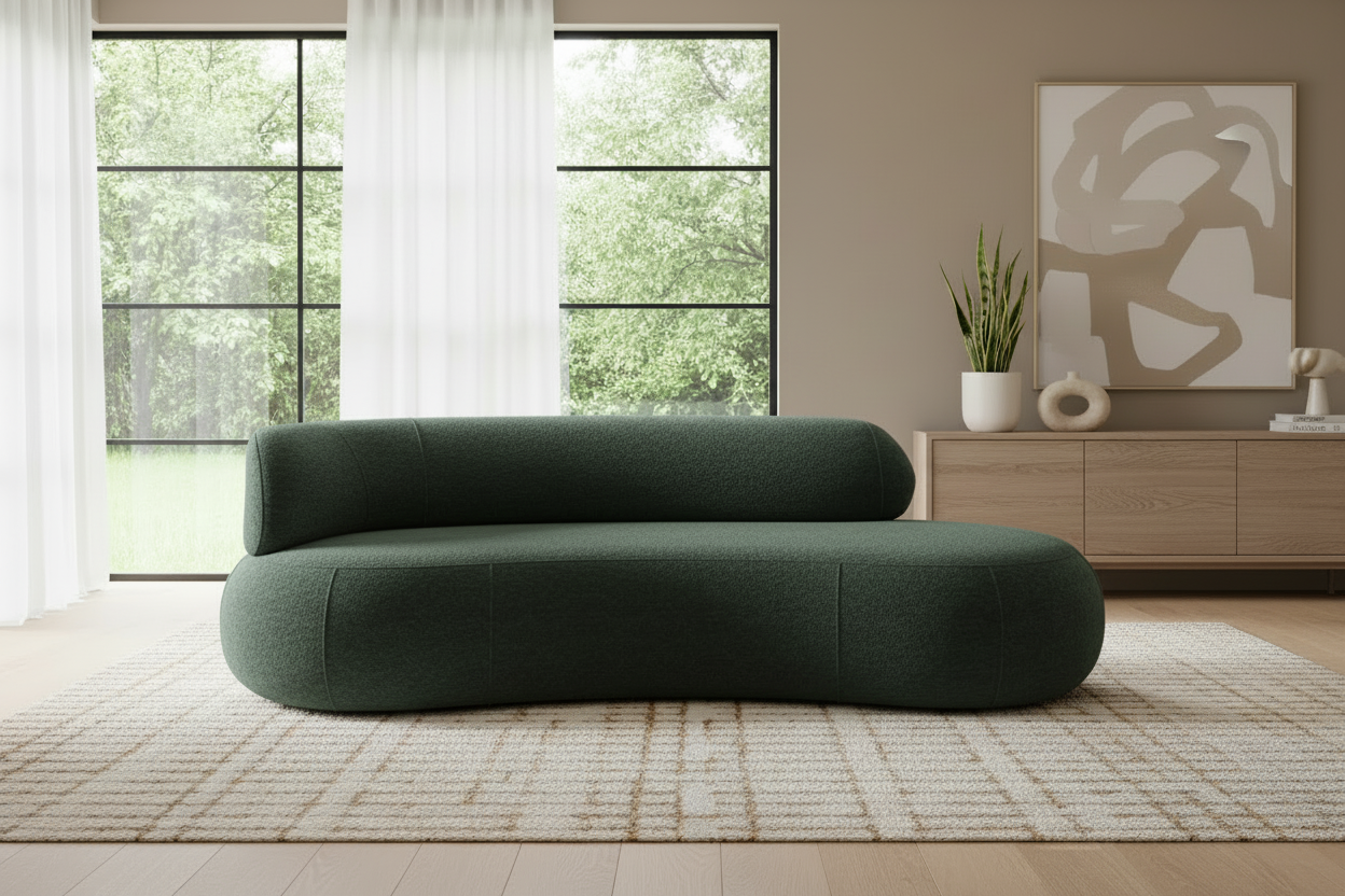 Soul Arm Sofa Abriamo Bouclé Green