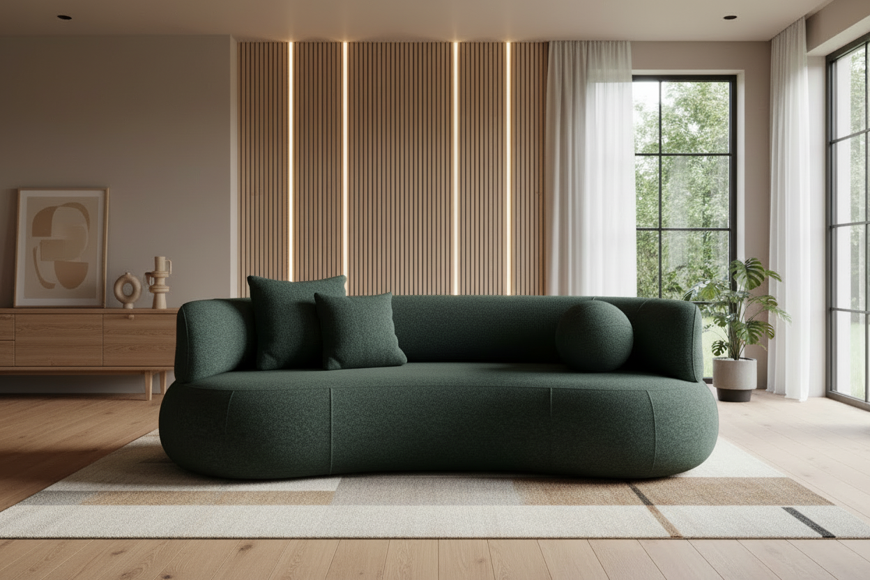 Soul Two Arm Sofa in Abriamo 09 Bouclé