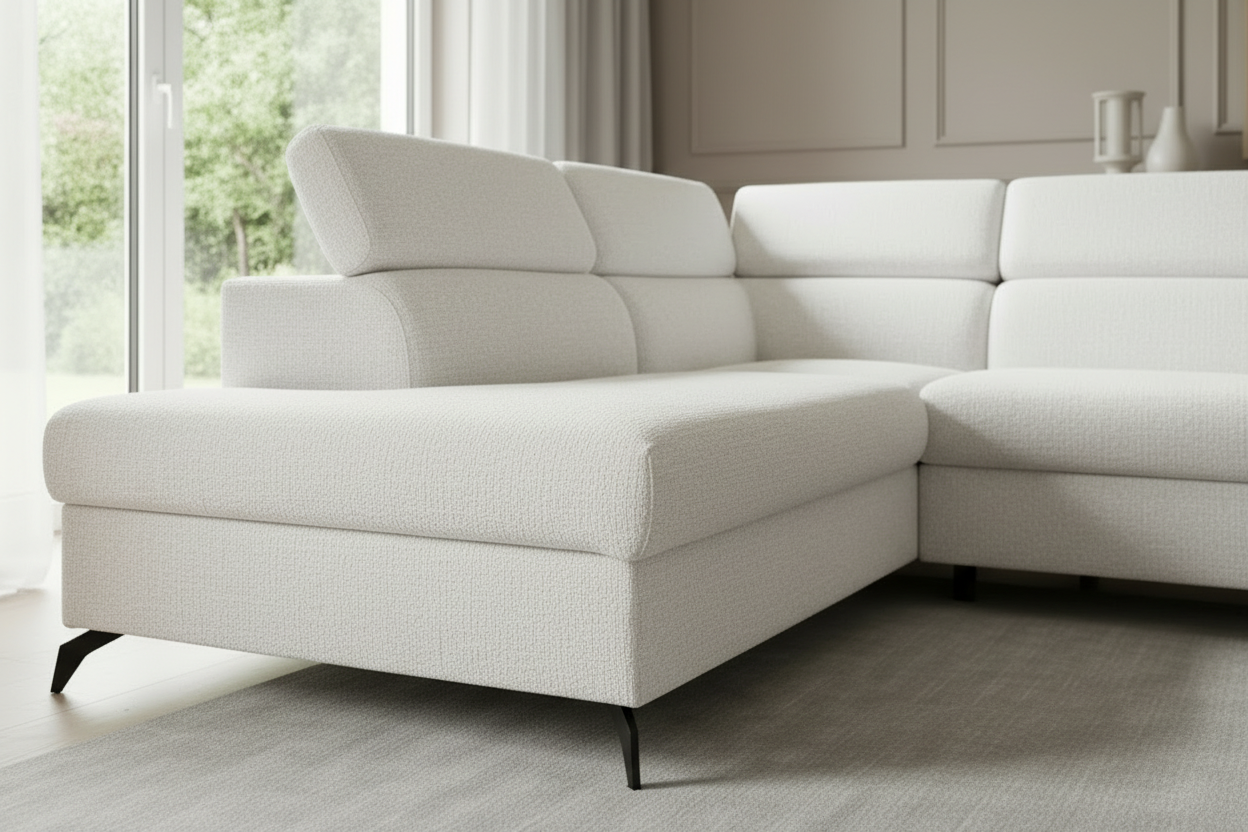 Weißes Sofa Nahaufnahme von vorne