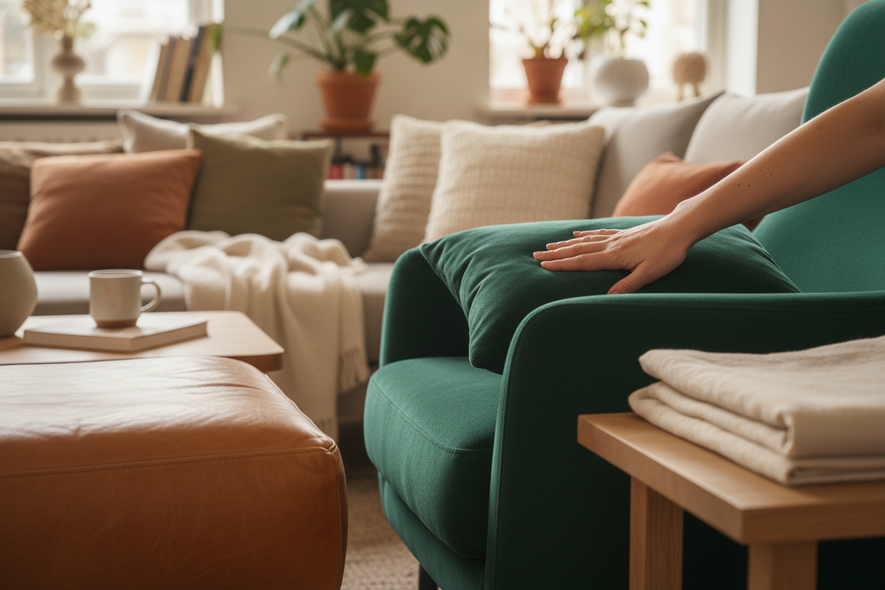 Trendige Materialien 2026/27: Samt, Leder, Stoffe und nachhaltige Optionen