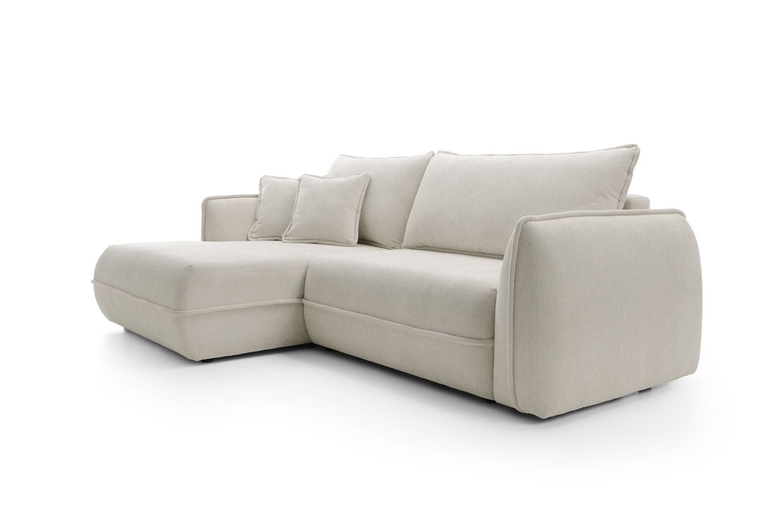 Designer Ecksofa Moho mit Schlaf- und Klappfunktion in Stoff