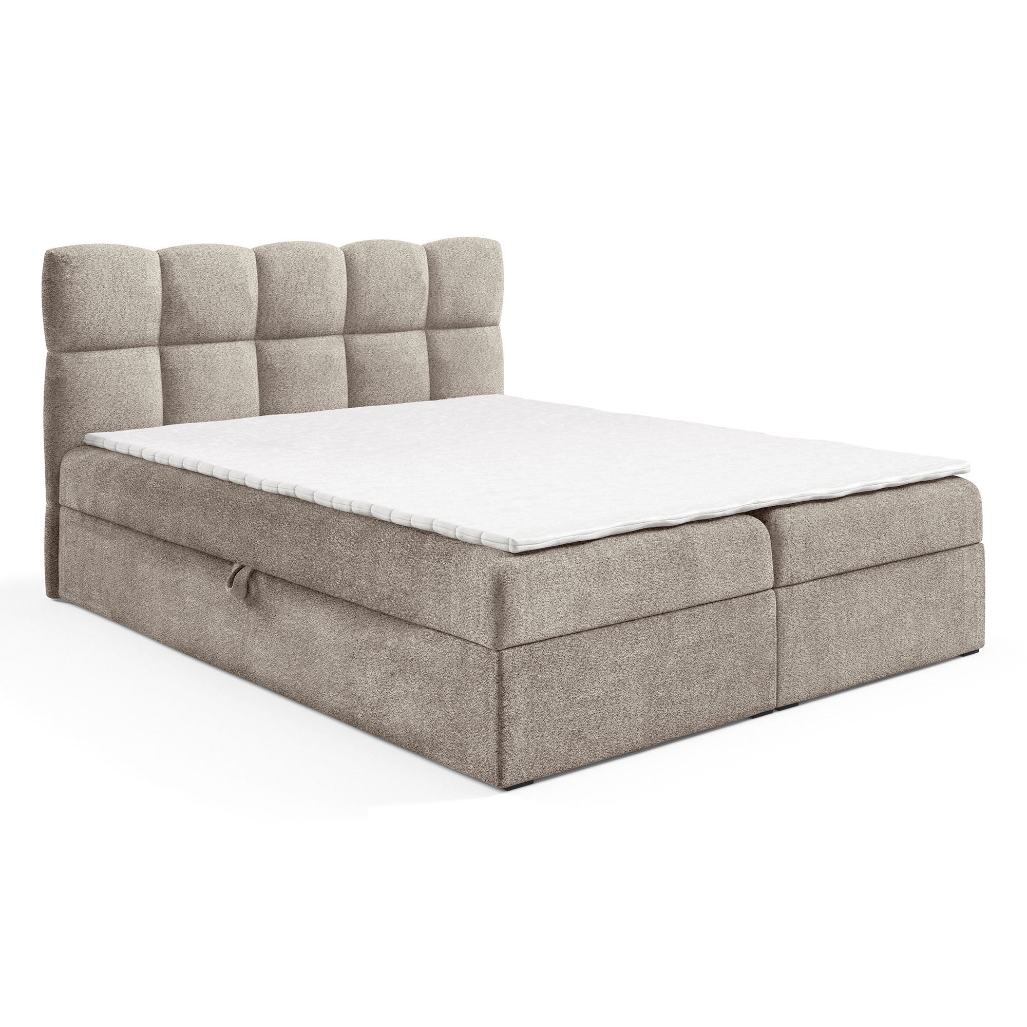 Designer Boxspringbett Nova Bouclé mit Stauraum
