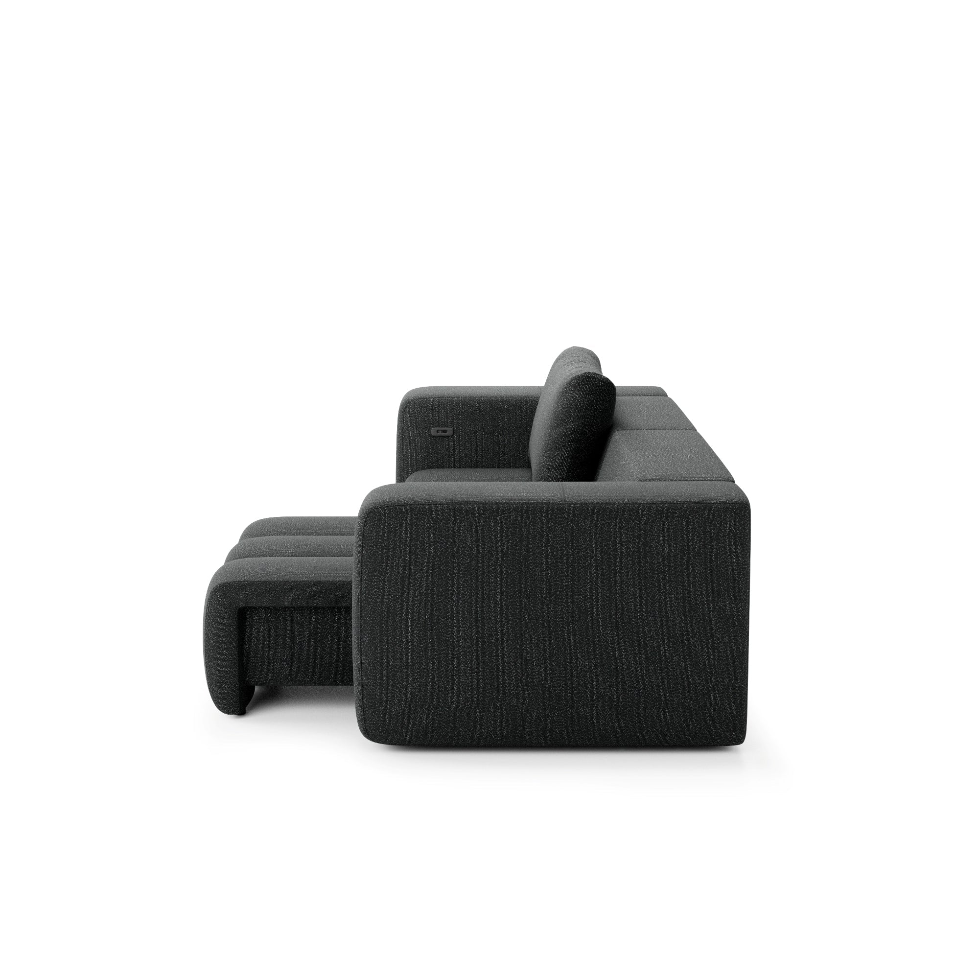 Designer Sofa Bern elektrisch mit Sitzverstellung in Chenille