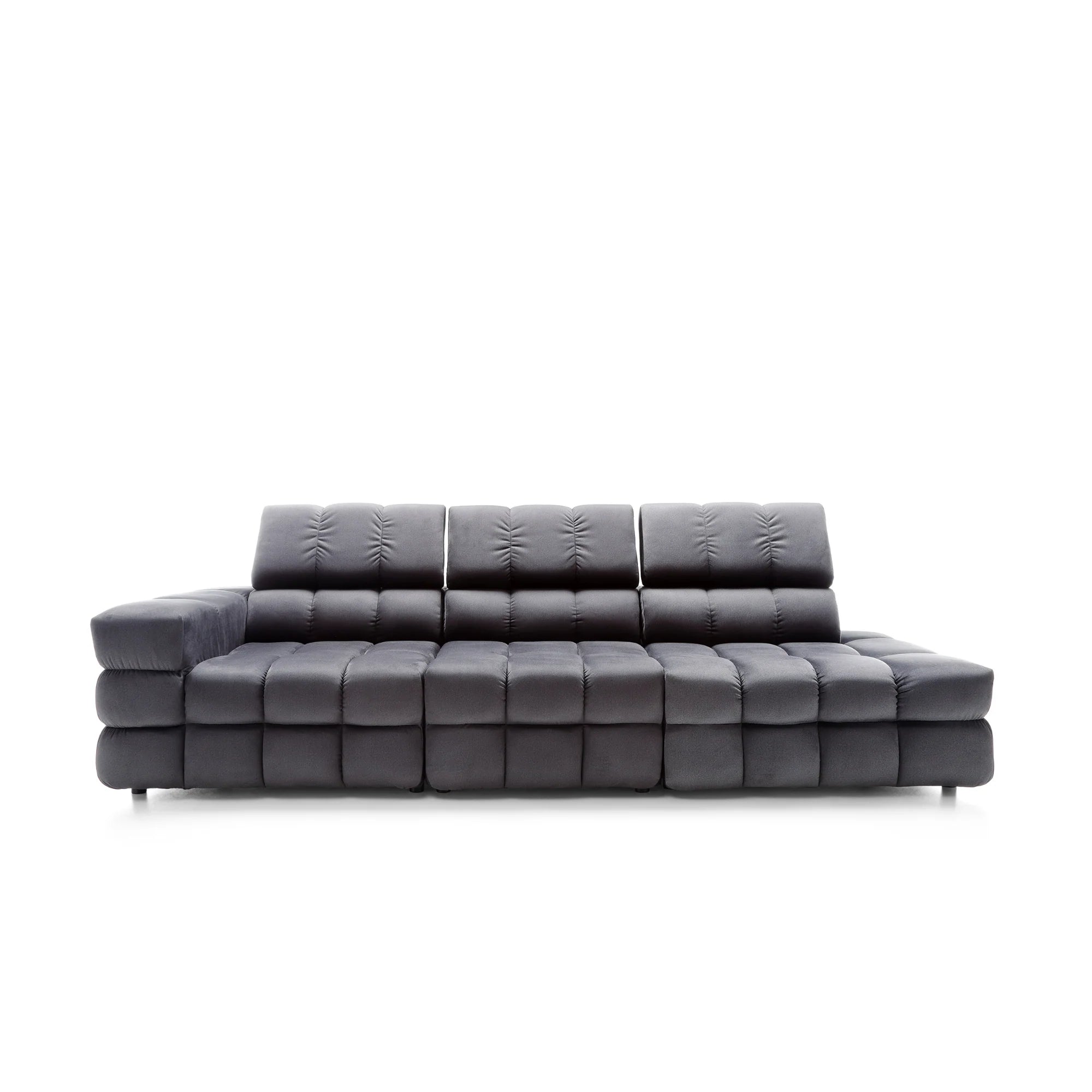 Designer Sofa Buffalo mit Kopfstützen modular in Samt