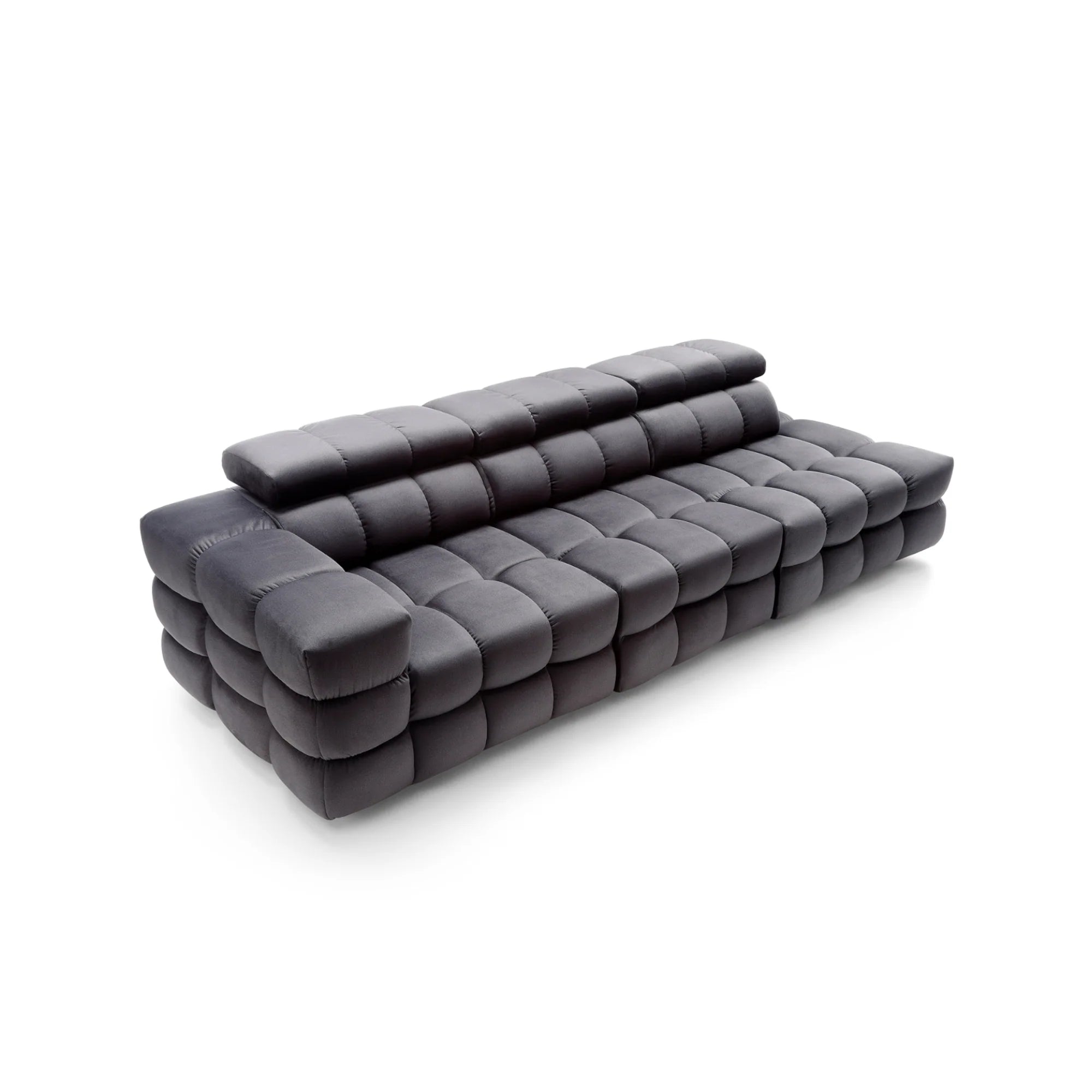 Designer Sofa Buffalo mit Kopfstützen modular in Samt