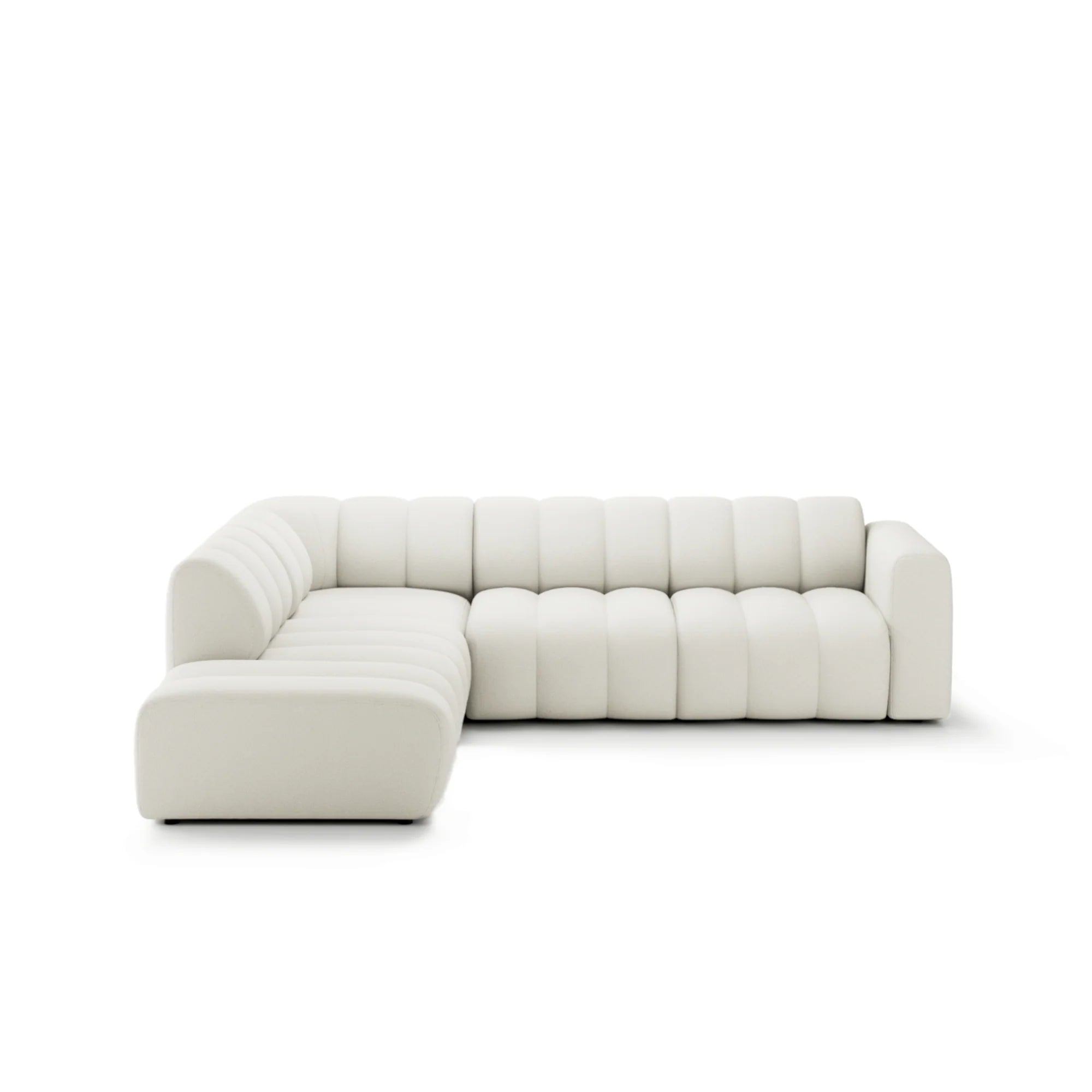 Designer Bummel L Ecksofa modular in Bouclé
