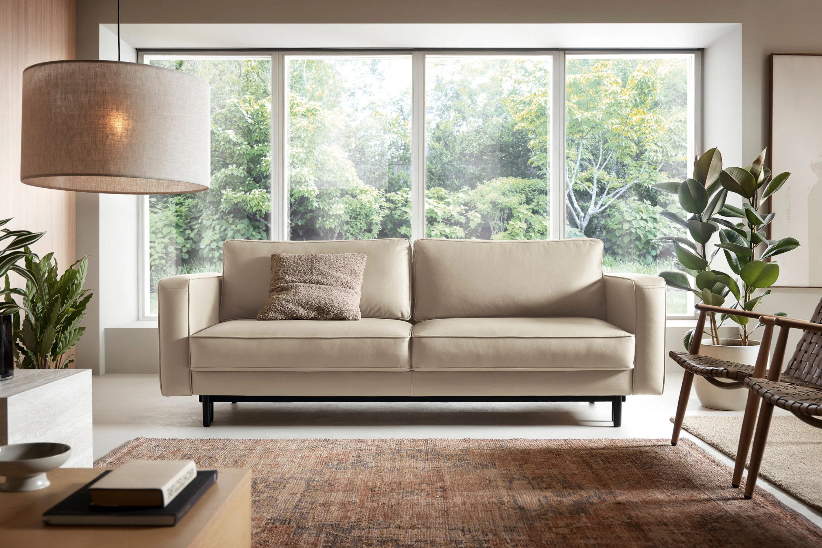 Designer Sofa CALIFORNIA mit Schlaffunktion in Kunstleder