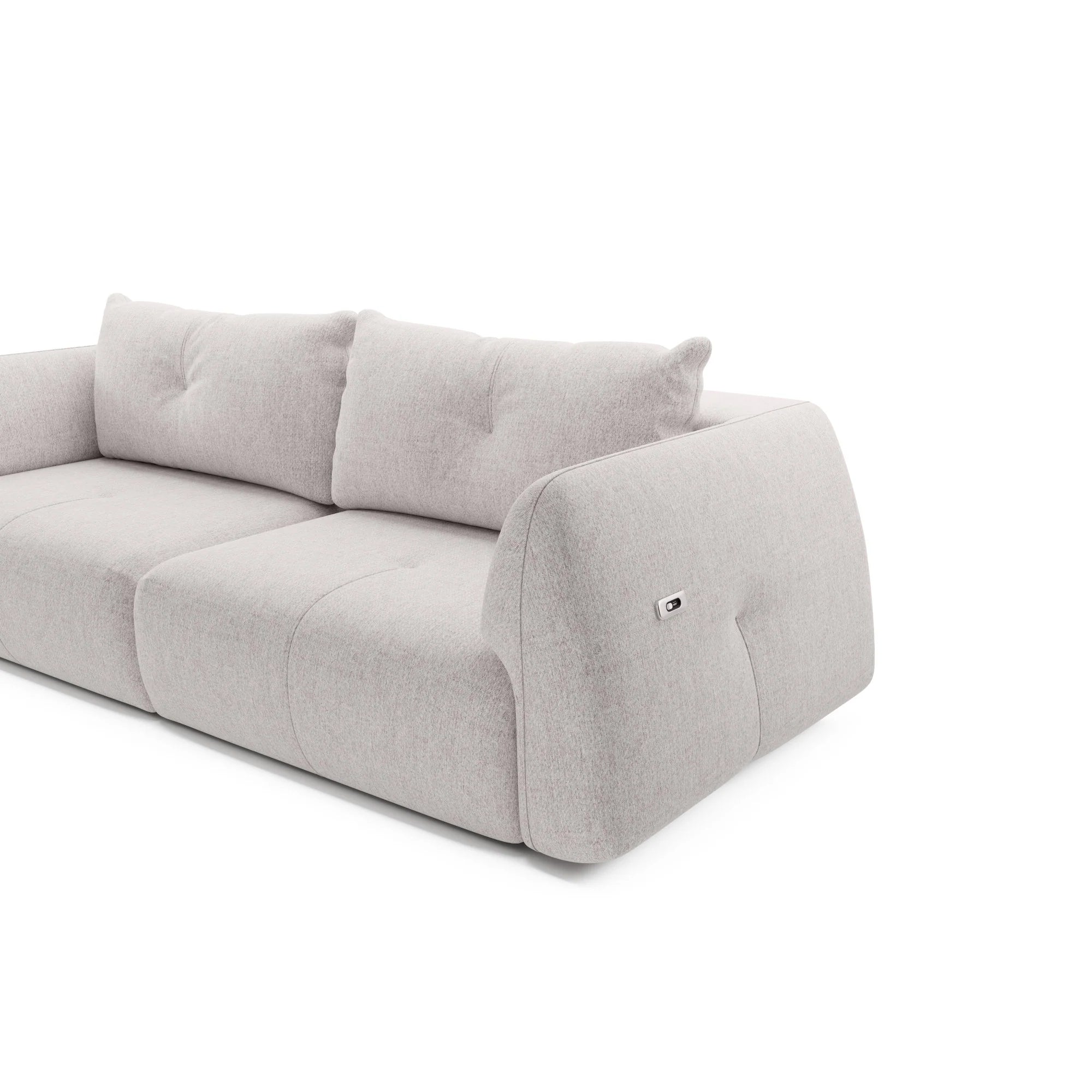 Designer Sofa Camira mit elektrisch verstellbarer Sitztiefe in Stoff
