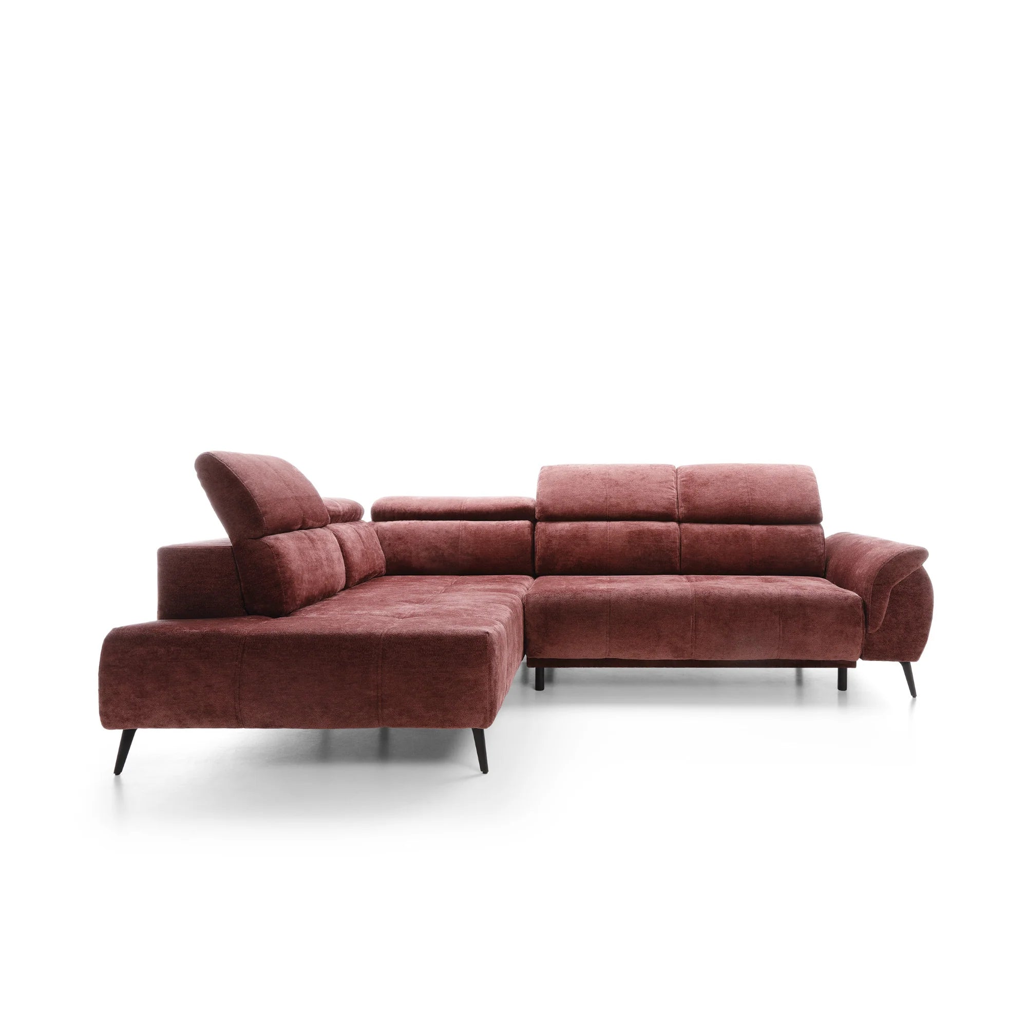Designer Ecksofa Genova II mit elektrischer Sitzverlängerung in Chenille