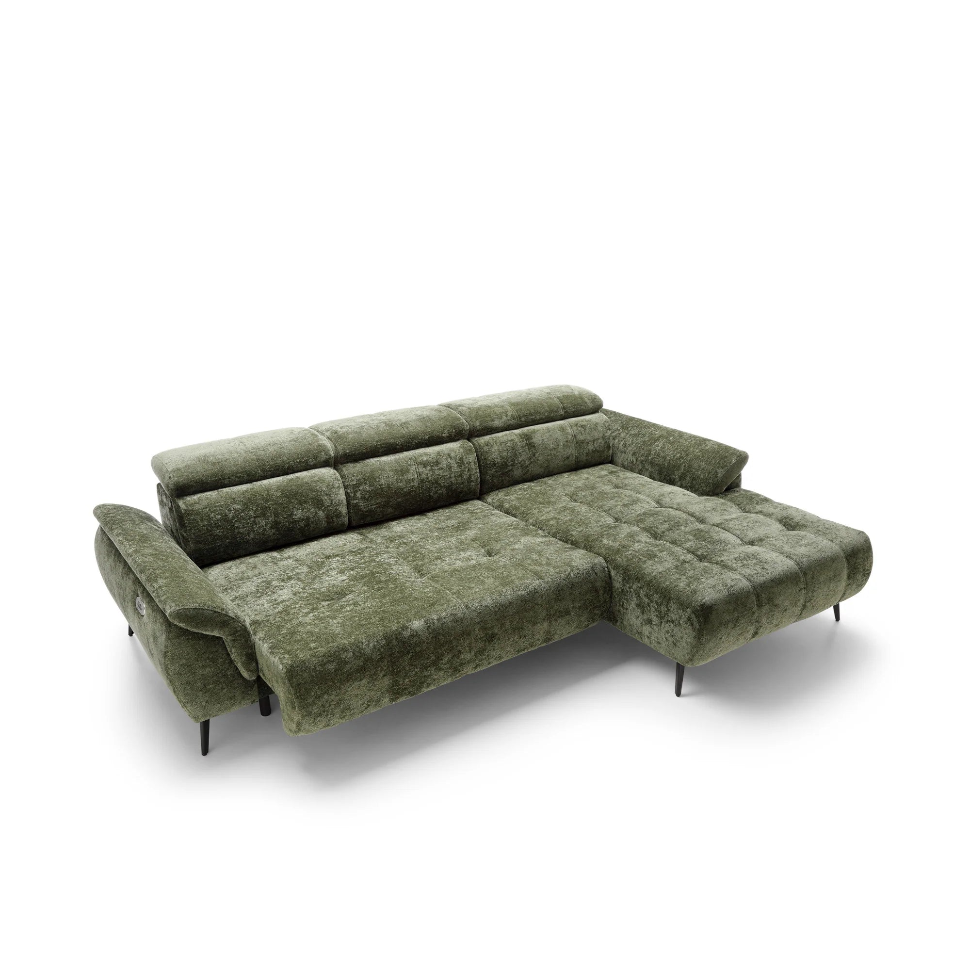 Designer Ecksofa Genova elektrisch Sitzverlängerung & Chenille