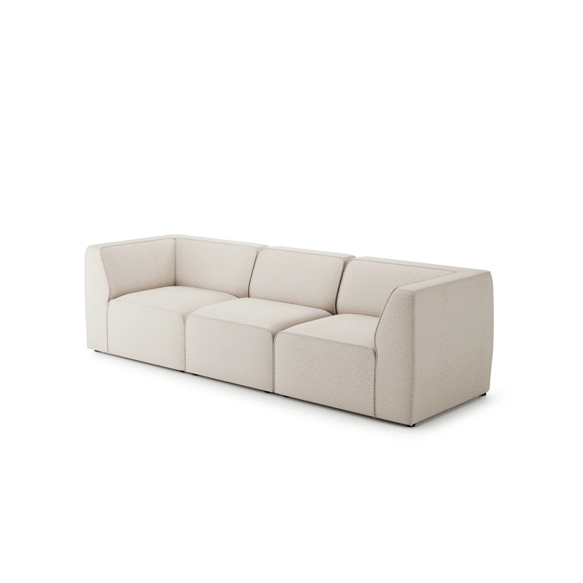 Designer Sofa Hugg 3‑Sitzer modular in Bouclé